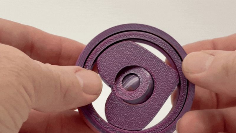Gyro Heart Fidget | "Print-in-Place" | R7Makers