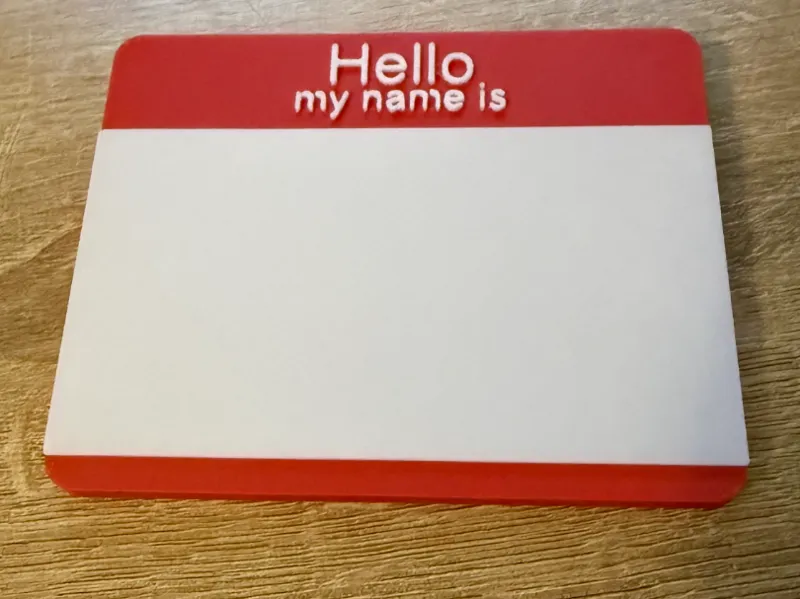 Nametag Namensschild "Helly my name is" NO POOP