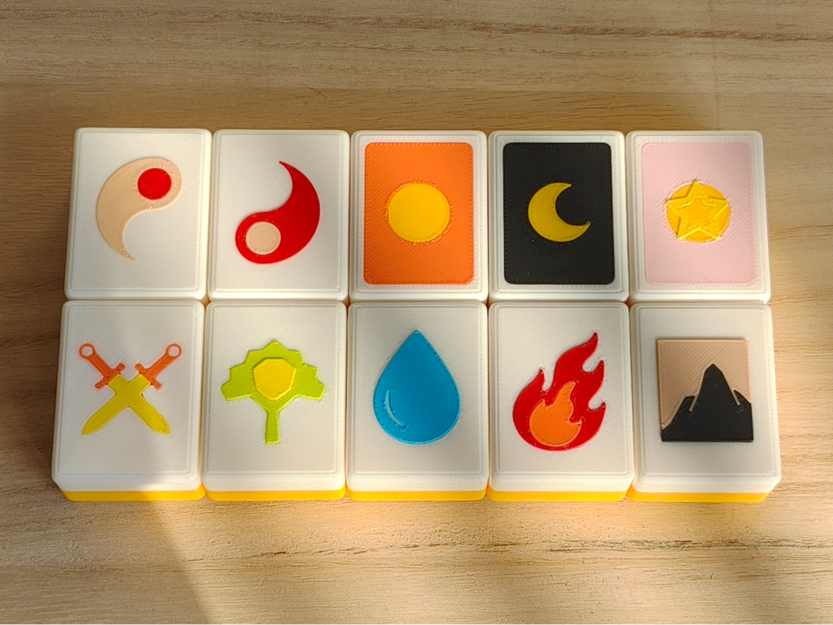 New Design I Ching Mahjong Universe Yin and Yang Five Elements Eight Trigrams Sun Moon Stars