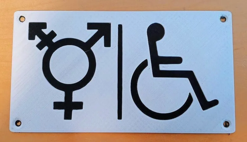 All gender and disable toilet sign