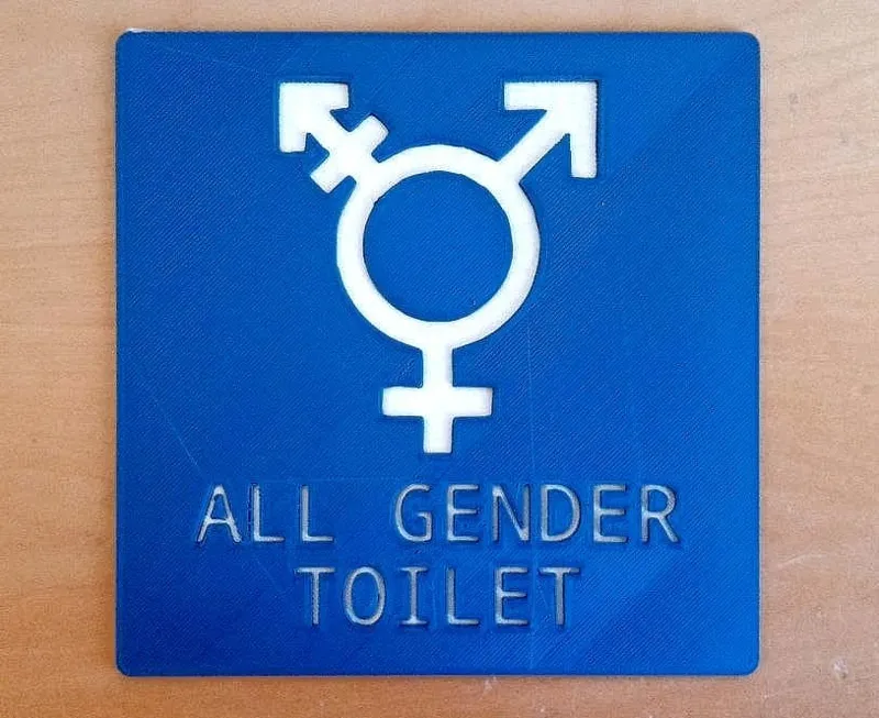 All Gender Toilet Sign (English)