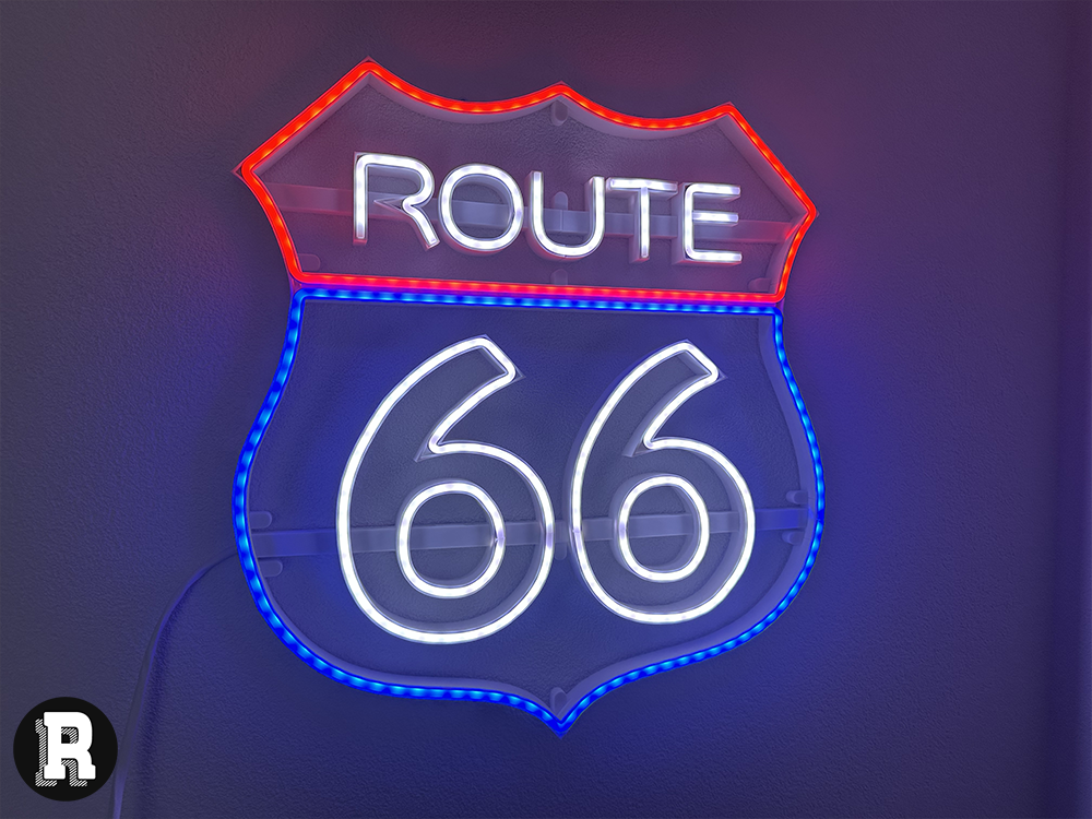 Route 66 LED Panel – Wi-Fi Controlled Light Sign