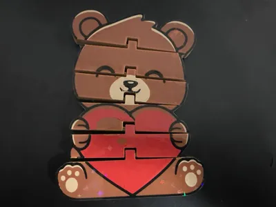 Flexi Bear with Heart – Articulated Cute Print