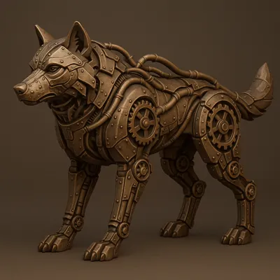 Steampunk Mechanical Wolf - Free 3D Print Model - MakerWorld