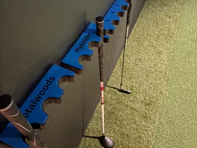 Club holder for your indoor golf facility