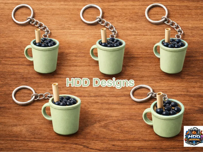 boba tea key chain