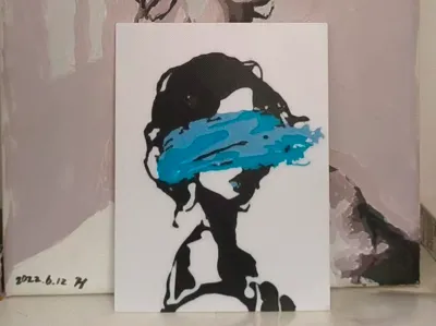 Blindfolded Girl Painting