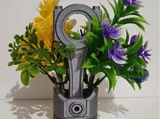 Single-Piece Piston Flower Pot