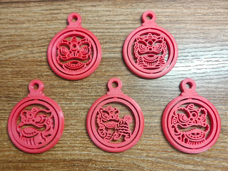 醒狮旋转挂饰（单色，无需AMS，无支撑）
