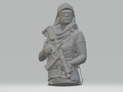 girl with airsoft gun