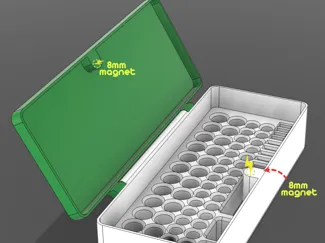Magnetic Storage Box with Hinged Lid
