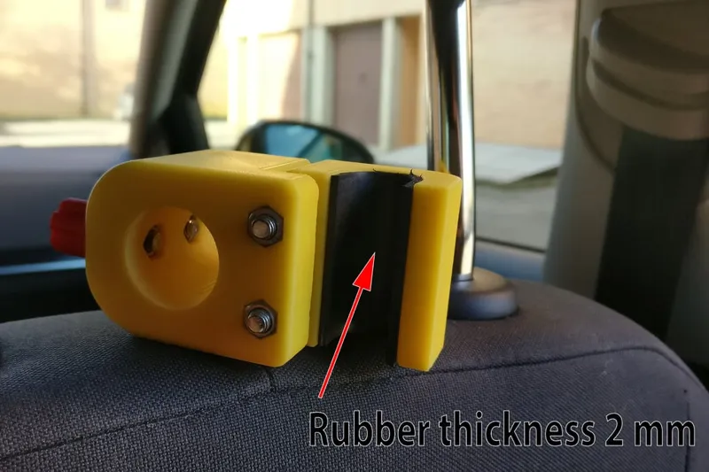 Headrest mount for action cam in car