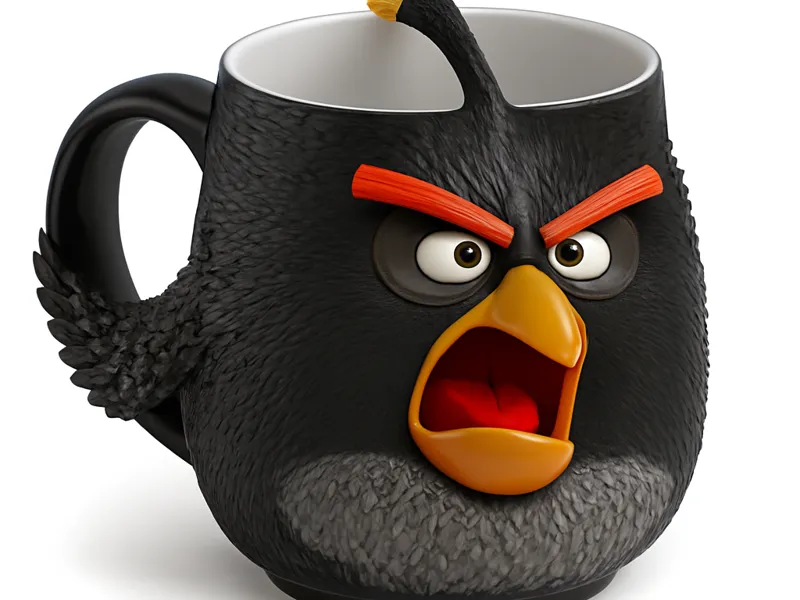 Angry Birds black bird mug. 