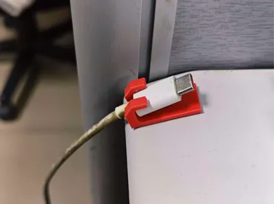 Phone charging cable hook