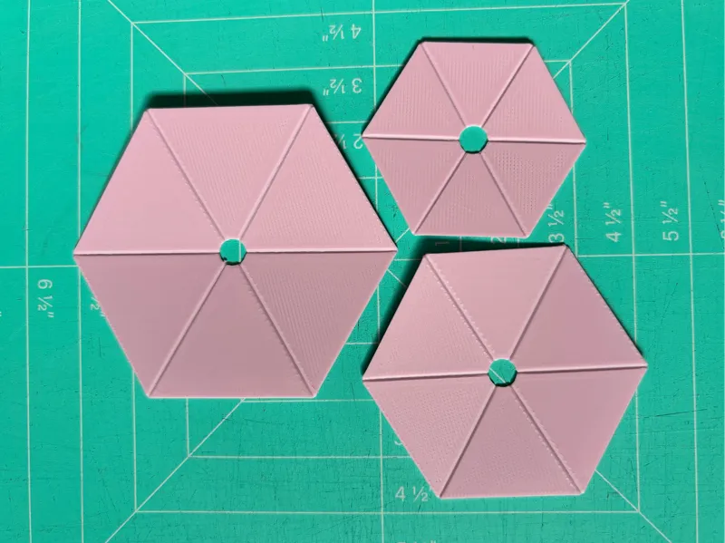 Foldable templates for EPP hexagons