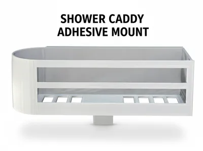 Shower Caddy with Integrated Adhesive Mount