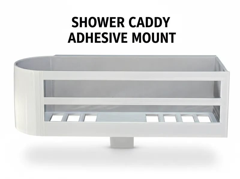 Shower Caddy with Integrated Adhesive Mount