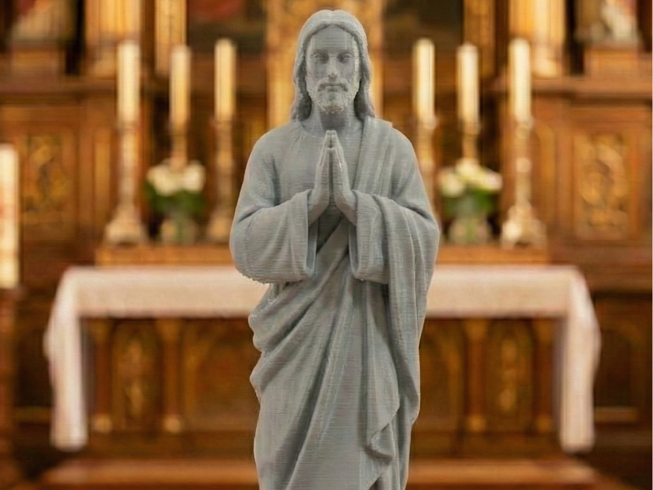 Gesù in Preghiera per Decorazione Sacra o Presepe