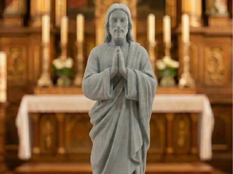 Gesù in Preghiera per Decorazione Sacra o Presepe