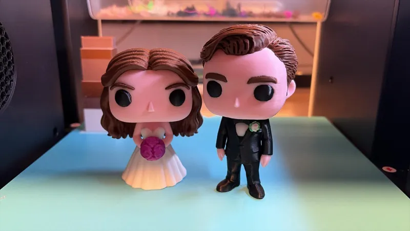 FunkoPop Style Groom Bride Wedding Couple