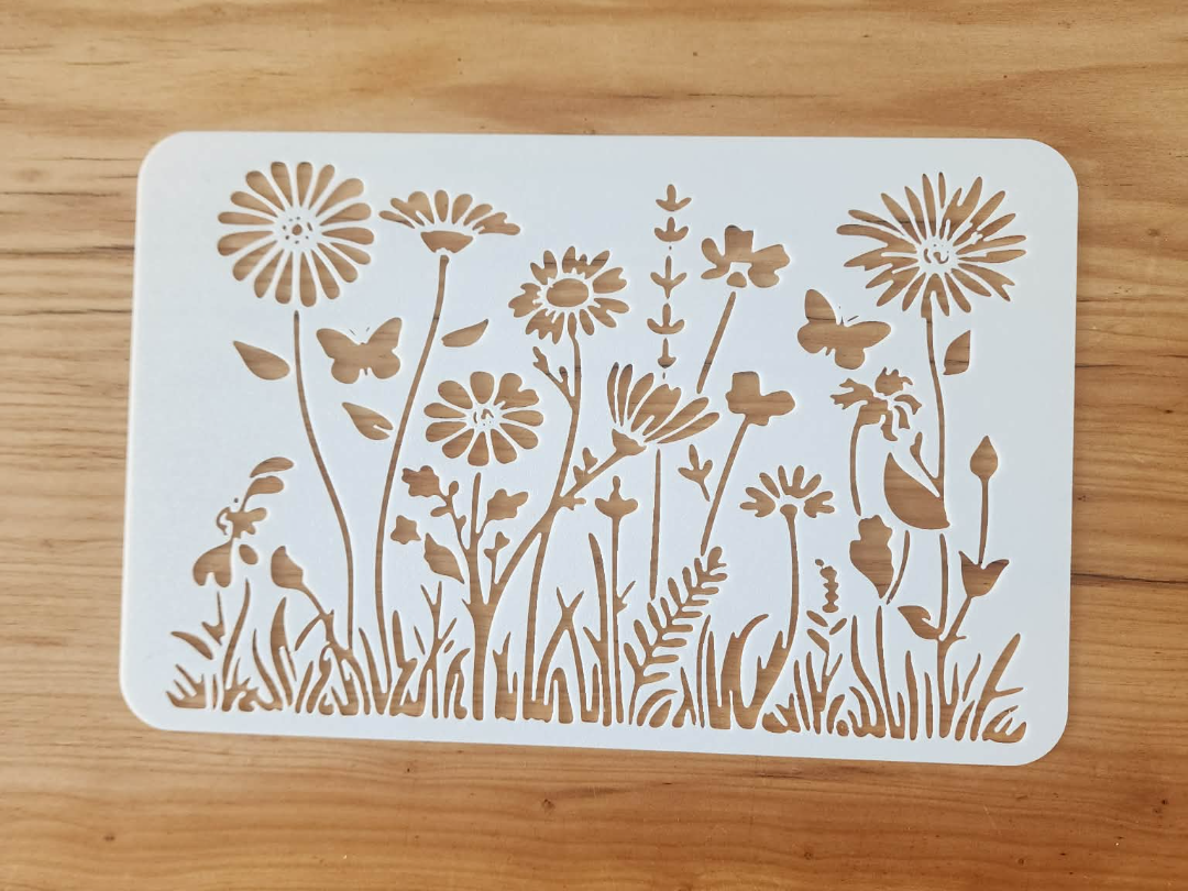 Wildflowers stencil