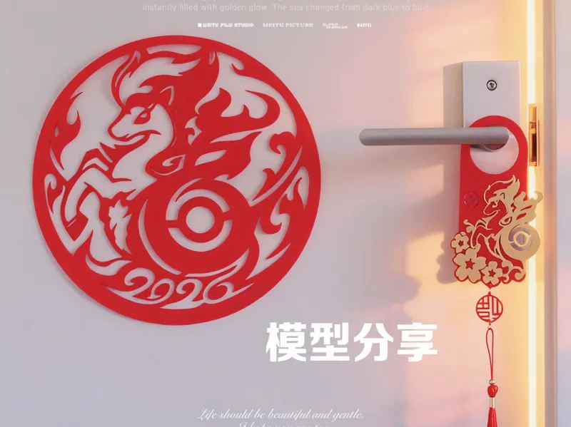 宝可梦小火马新年窗花+挂件