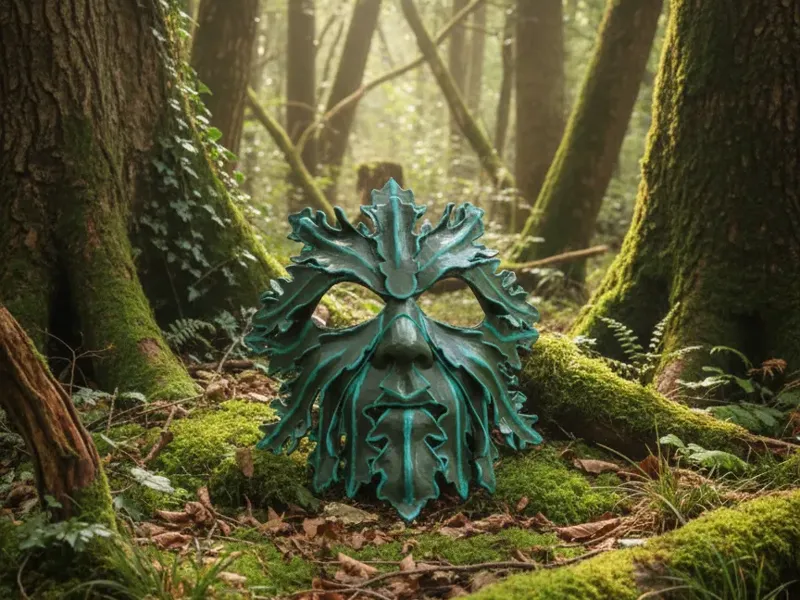 Green man mask