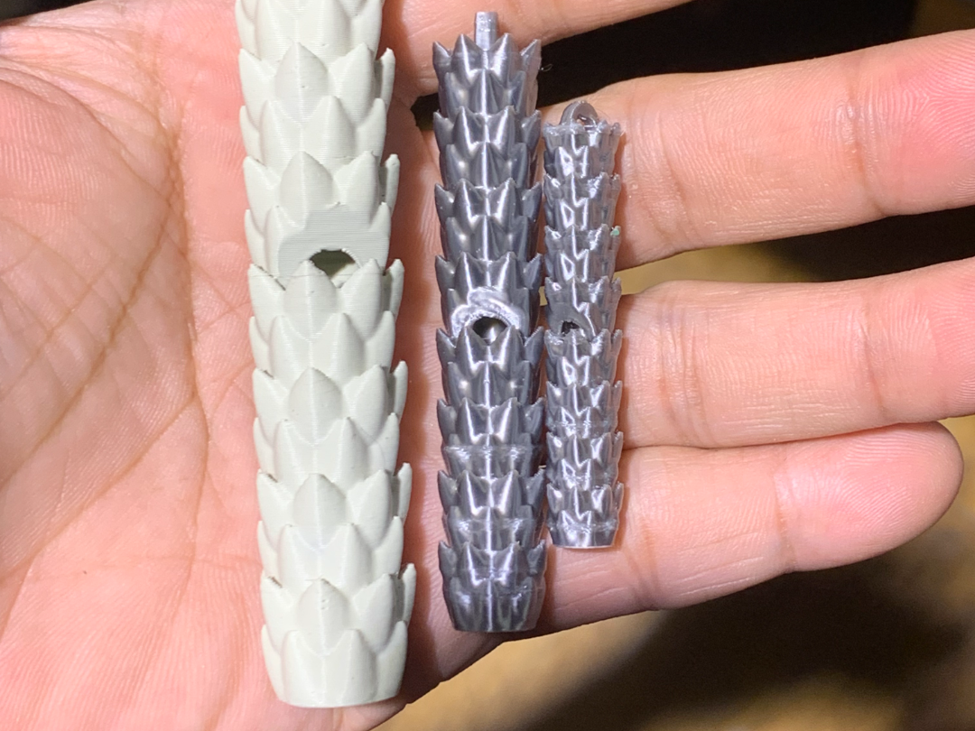 好看的龙鳞哨子 钥匙链 三种规格 三种不同声音  快速打印 一体打印