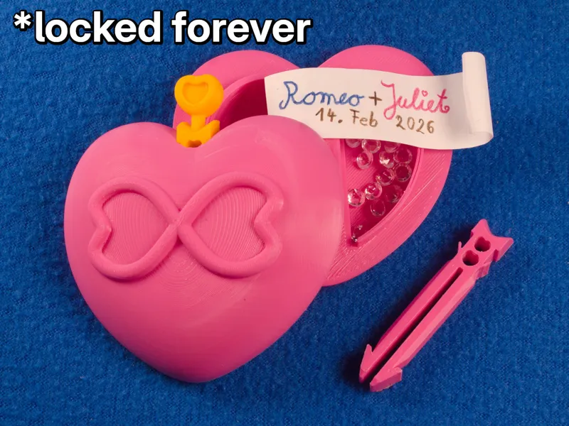 Forever Sealed Love Heart Lock Box Valentine's Day