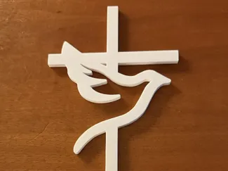 Cross with dove Holy Spirit symbol peace church 