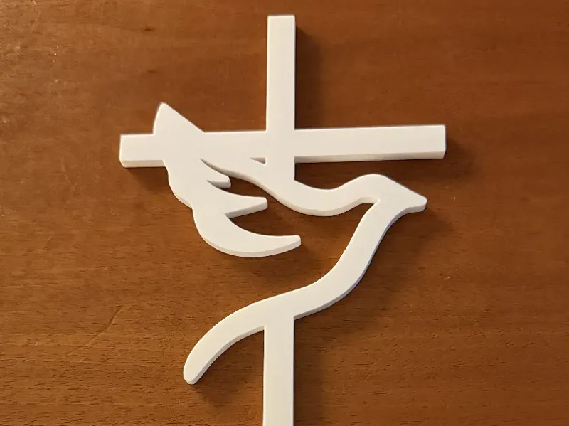 Cross with dove Holy Spirit symbol peace church 