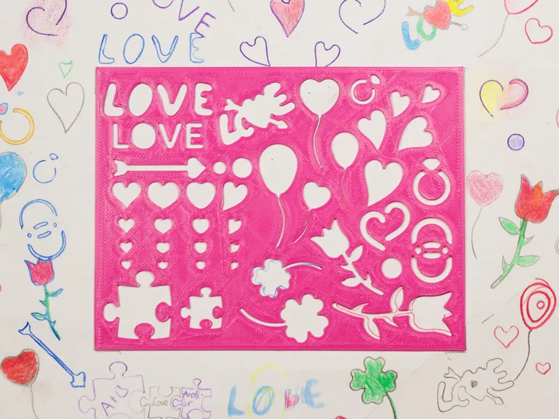 Valentine's Day Love Symbols Stencil <3