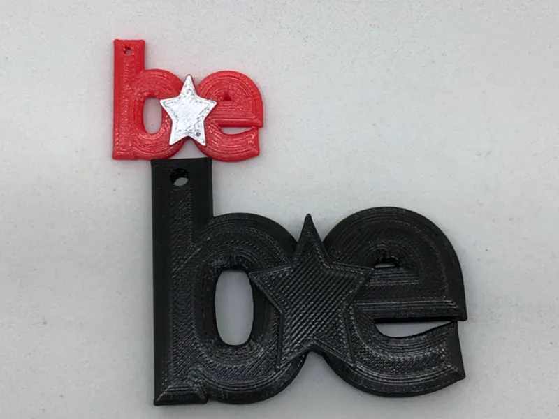 BE star logo keychain