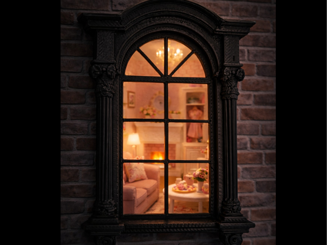Victorian Dollhouse Window – Night Glow Edition