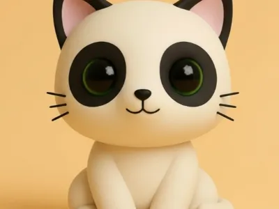 Cute panda cat