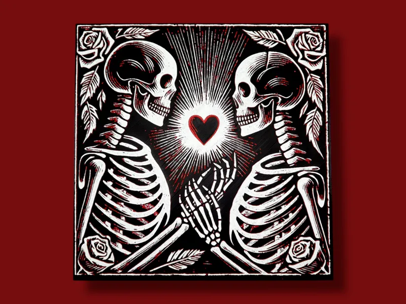 Skeleton Couple - Valentine's Day Hueforge