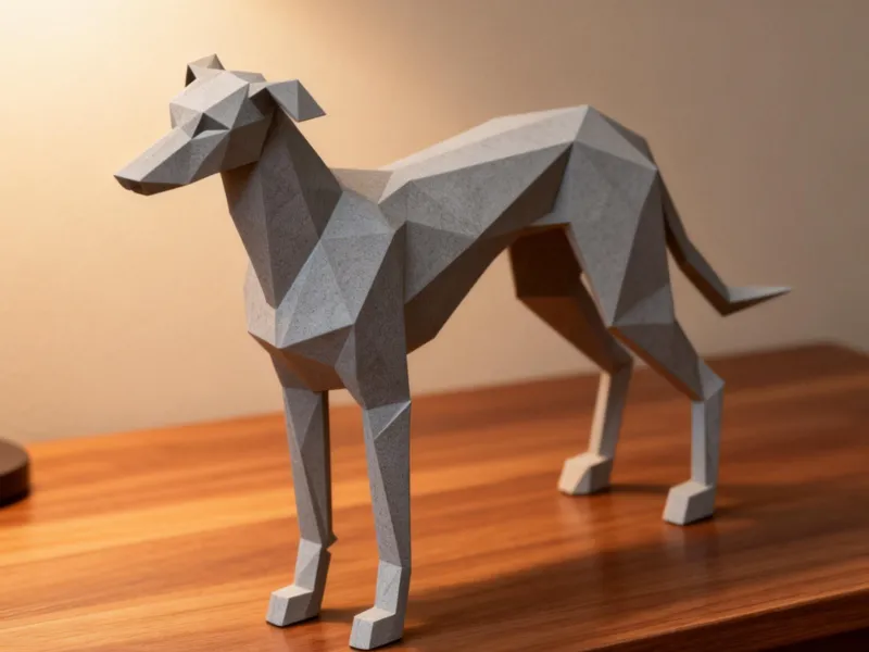 低多边形 猎犬 动物艺术摆件