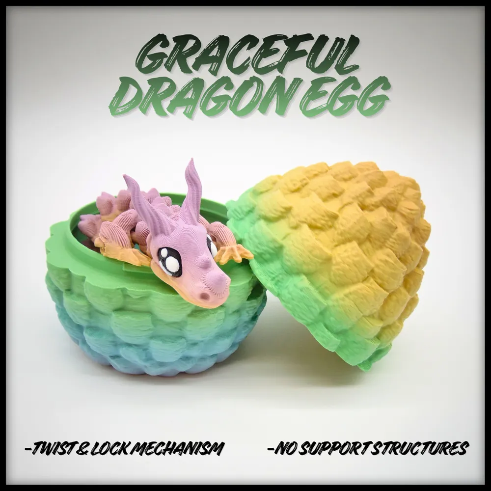 Graceful Dragon Egg - Free 3D Print Model - MakerWorld