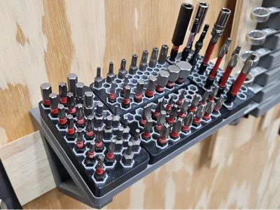 Gridfinity 1/4" Hex Bit Organizer
