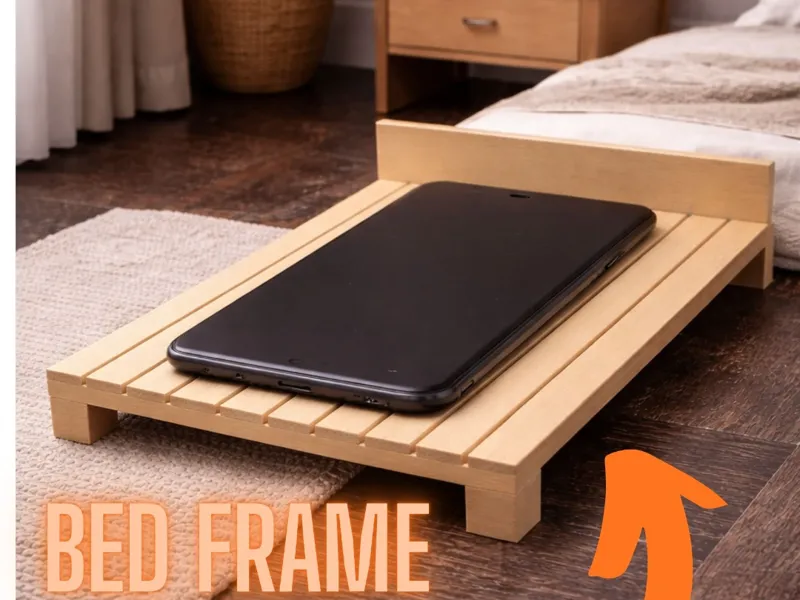 phone stand bed frame