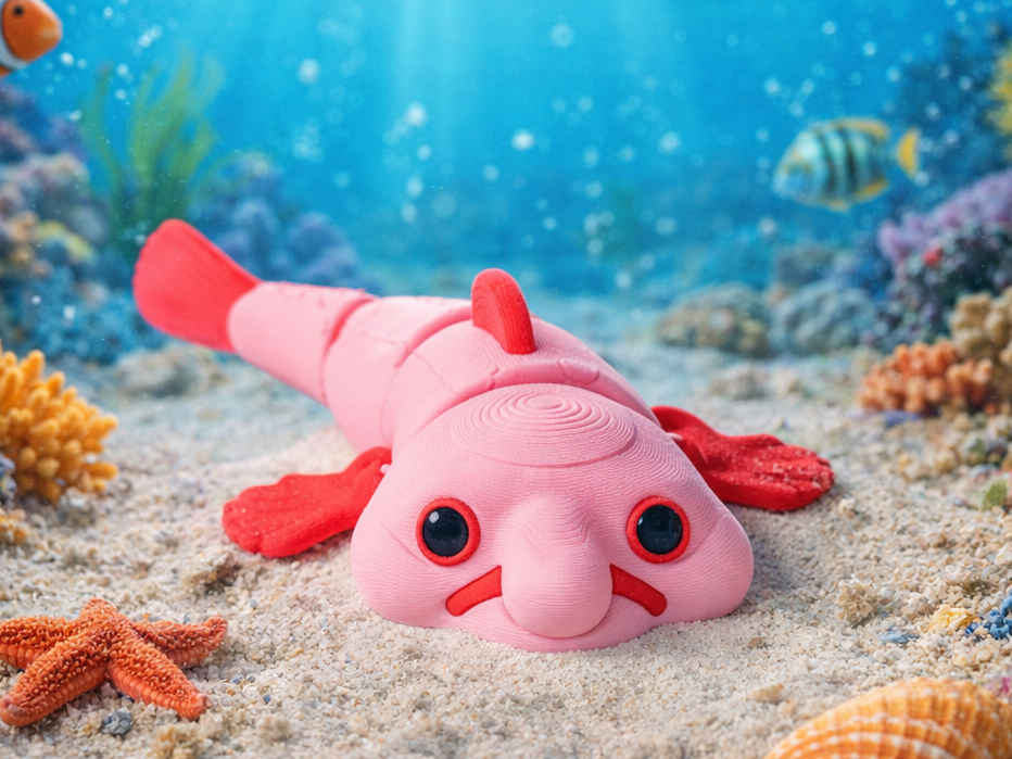 Cute Blobfish Flexi Toy – Articulated Fidget Fish