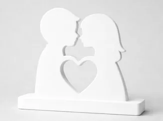 Heart Silhouette Couple Ornament