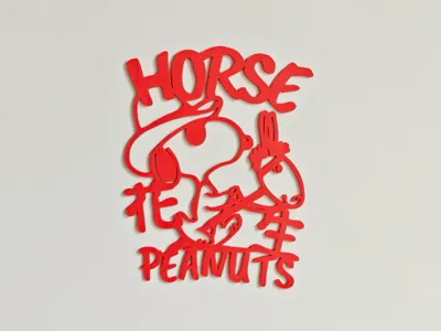 SNOOPY - Year of the Horse Window Decoration (Good things happen)