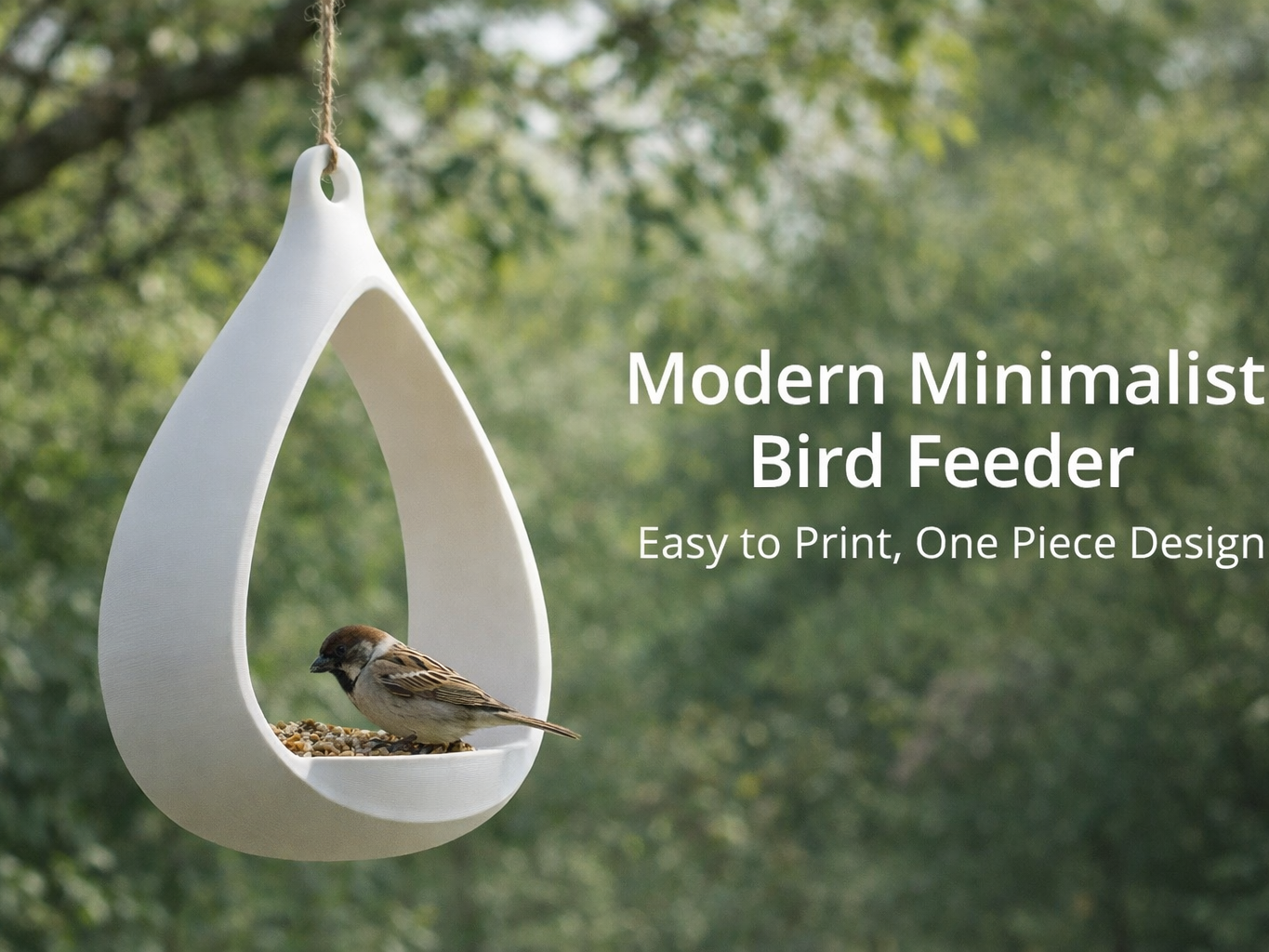 Modern Minimalist Bird Feeder –  Easy to Print