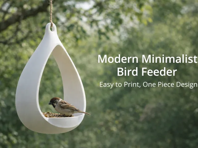 Modern Minimalist Bird Feeder – Easy to Print