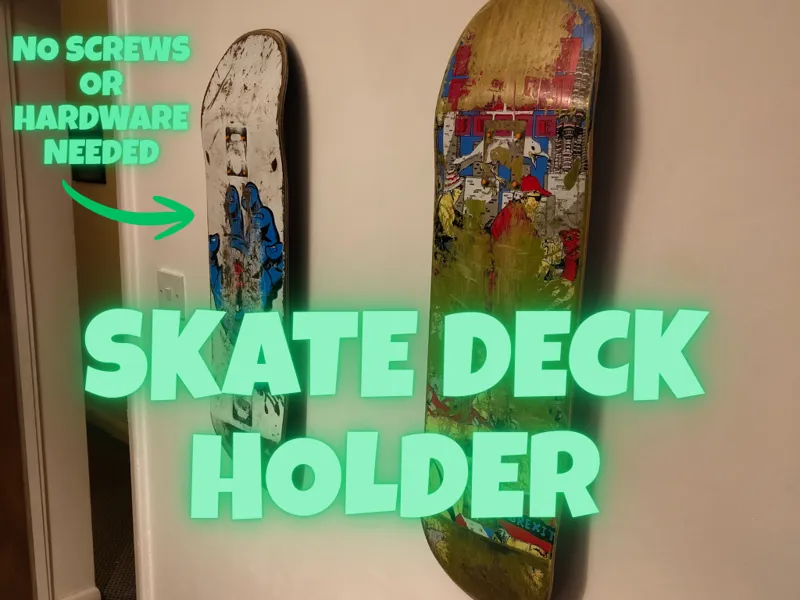 Skate Deck Holder (Screws or Command strips)