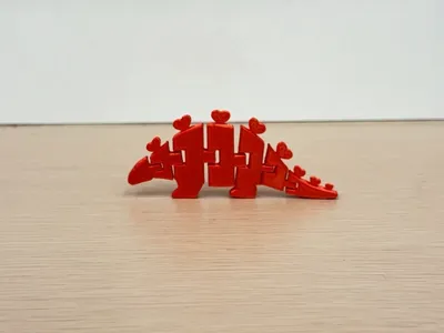 Valentines Hearted Dino Stegosaurus Flexi