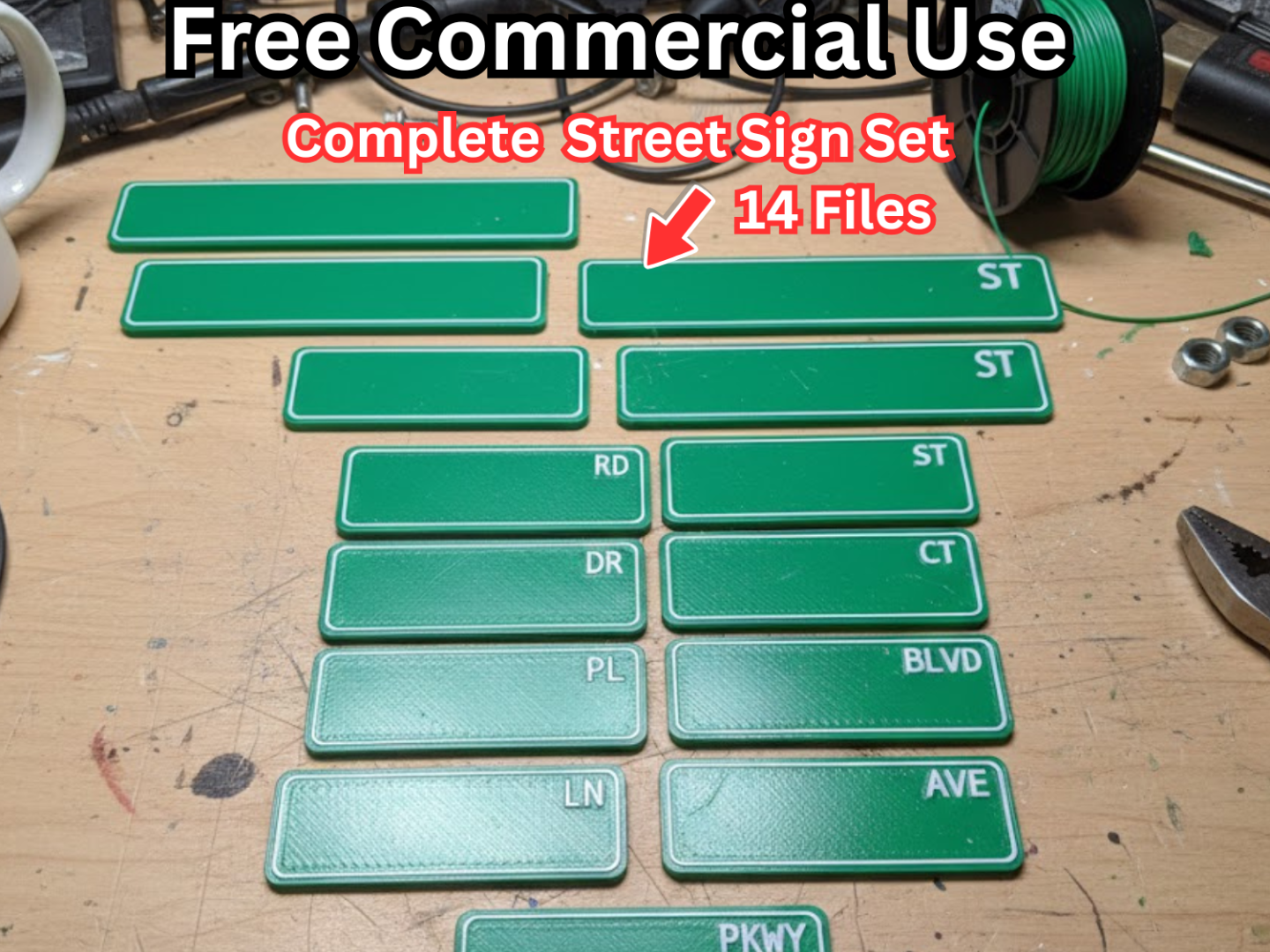 Customizable Blank Street Sign Set