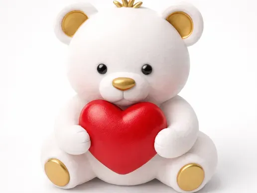 Valentine Teddy Bear with Heart – 3D Print STL