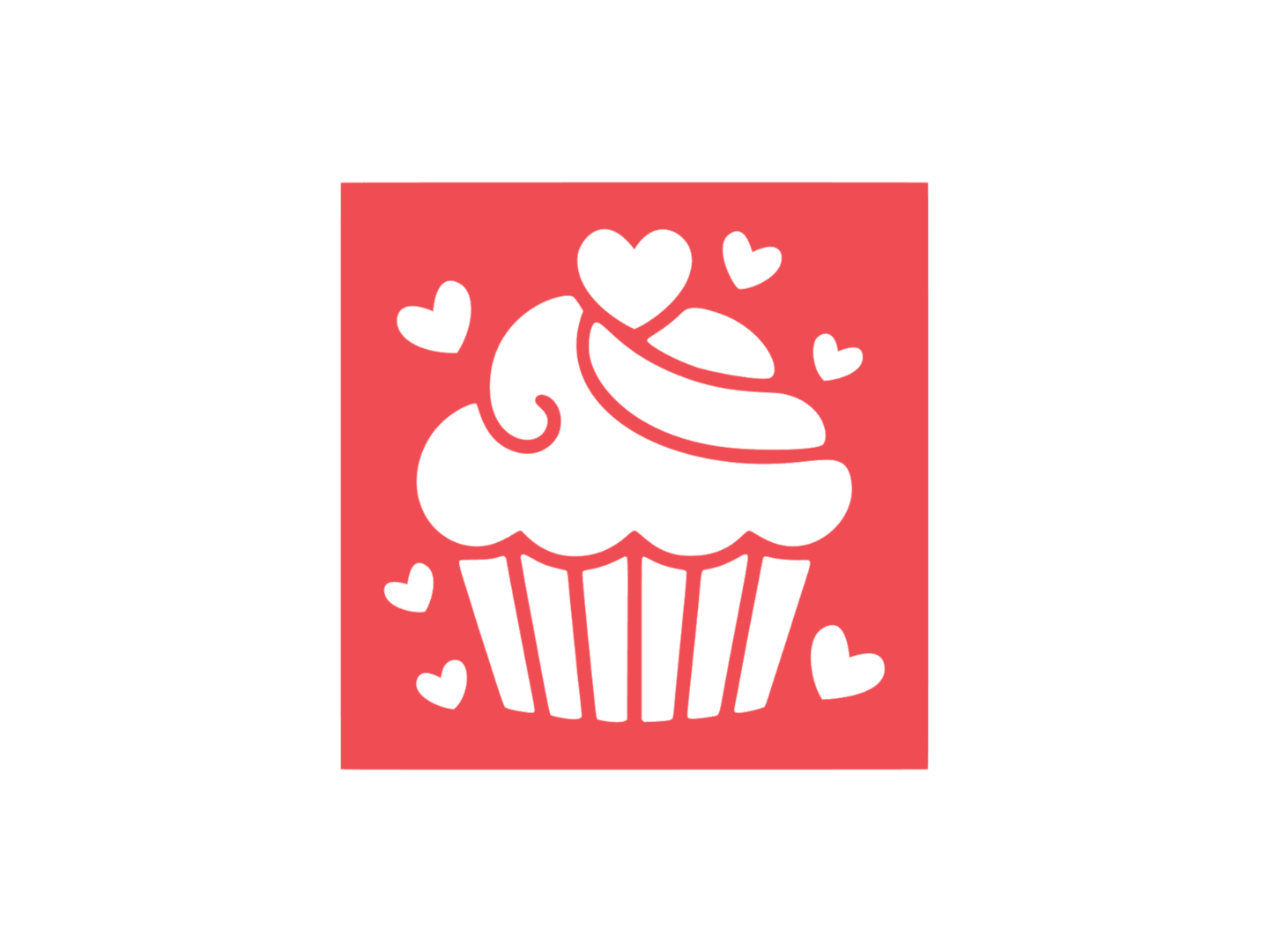 Cupcake heart stencil